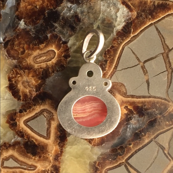 925 silver necklace charm with natural stones🖤 - Picture 2 of 5